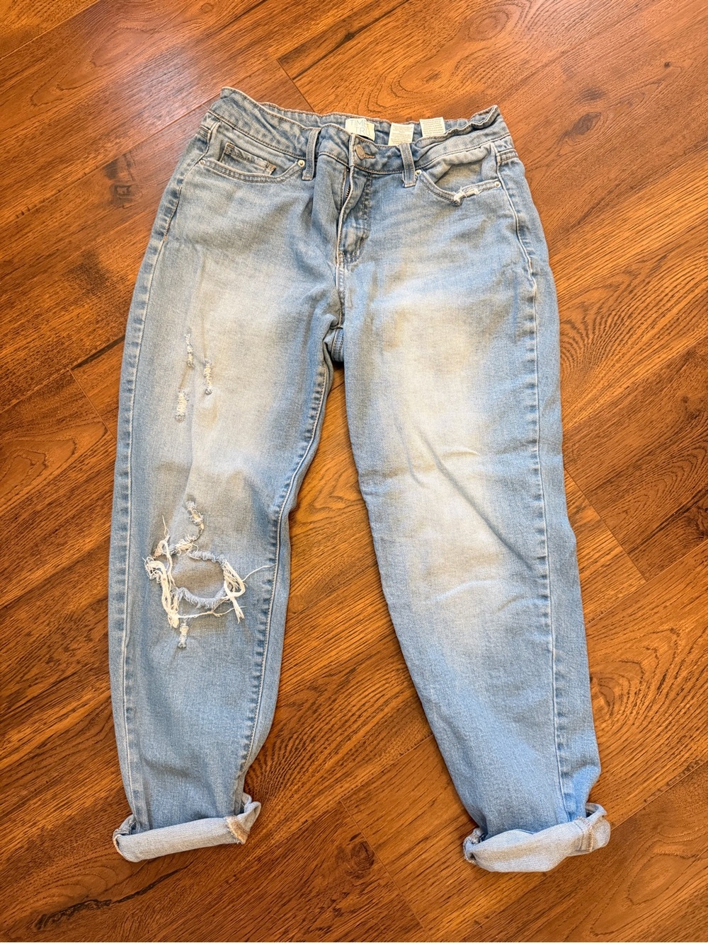 Time and Tru Light Blue Distressed Boyfriend Jeans